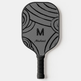 NeonLine 1 Grey Bewerkbare naam en Initialen Pickleball Paddle
