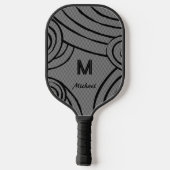 NeonLine 1 Grey Bewerkbare naam en Initialen Pickleball Paddle (Achterkant)