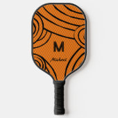 NeonLine 1 Oranje bewerkbare naam en Initialen Pickleball Paddle (Voorkant)