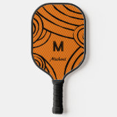 NeonLine 1 Oranje bewerkbare naam en Initialen Pickleball Paddle (Achterkant)