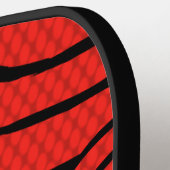 NeonLine 1 Red bewerkbare naam en Initialen Pickleball Paddle (Links Detail)