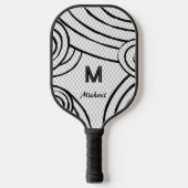 NeonLine 1 Witte bewerkbare naam en Initialen Pickleball Paddle (Voorkant)