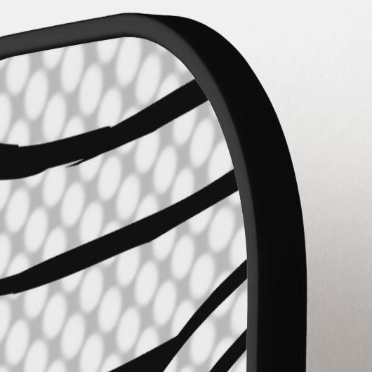 NeonLine 1 Witte bewerkbare naam en Initialen Pickleball Paddle (Links Detail)