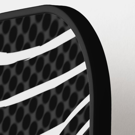 NeonLine 1 Zwart Bewerkbare naam en Initialen Pickleball Paddle (Links Detail)