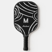 NeonLine 1 Zwart Bewerkbare naam en Initialen Pickleball Paddle (Achterkant)