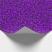 neonluipaard - paars bont patroon cadeaupapier (Hoek)