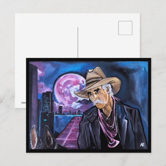 Neonmaan-schilderij van Alfred Fox Briefkaart (Voorkant / Achterkant)
