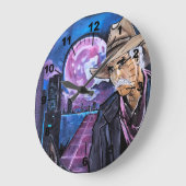 Neonmaan-schilderij van Alfred Fox Grote Klok (Hoek)