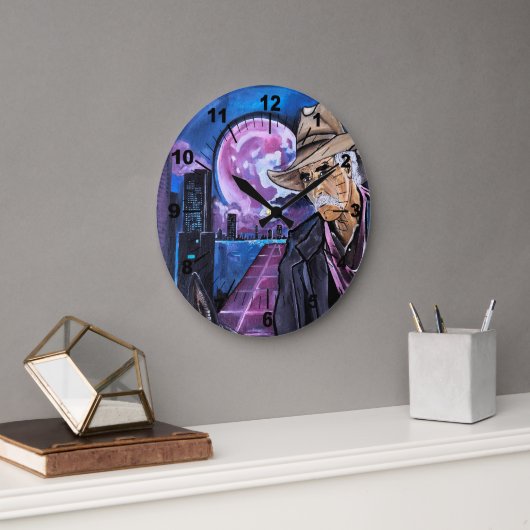 Neonmaan-schilderij van Alfred Fox Grote Klok (Kantoor)