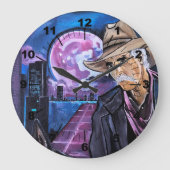 Neonmaan-schilderij van Alfred Fox Grote Klok (Voorkant)
