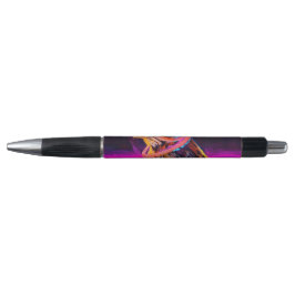 Neonmus met gloeiende accenten pen