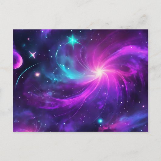 Neonnevel met sterren briefkaart (Voorkant)