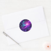 Neonnevel met sterren ronde sticker (Envelop)