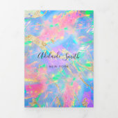 neonopal achtergrond Tri-Fold Brochure Drieluik Uitnodiging (Cover)