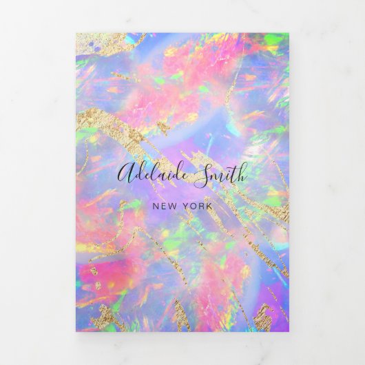 neonopal achtergrond Tri-Fold Brochure Drieluik Uitnodiging (Cover)