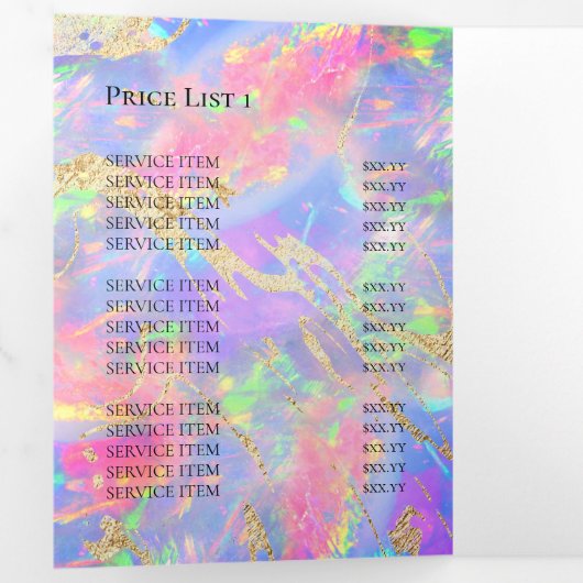 neonopal achtergrond Tri-Fold Brochure Drieluik Uitnodiging (Binnenzijde eerst)