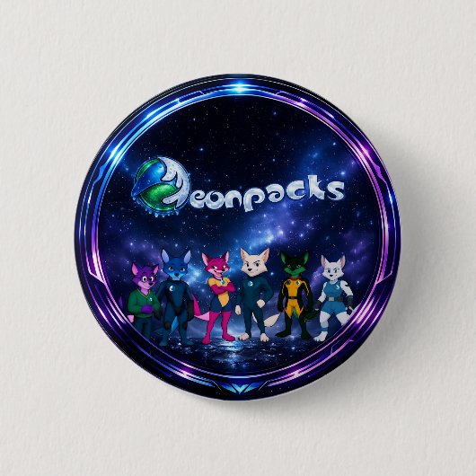Neonpacks (cirkelontwerp) ronde button 5,7 cm (Voorkant)