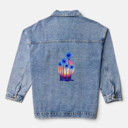 Neonpalmbomen Denim Jacket (Achterkant)