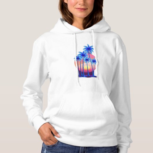 Neonpalmbomen Hoodie (Voorkant)