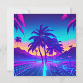 Neonpalmen Feestdagenkaart (Voorkant)