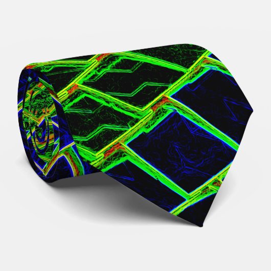 Neonpatroon Stropdas (Opgerold)