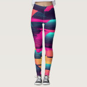 Neonpiramides | Funky Synthwave Leggings (Voorkant)