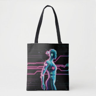 NeonPulse Cyborg Run-Tas Tote Bag