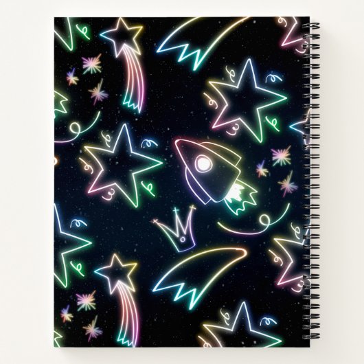 neonraketster notitieboek (Achterkant)