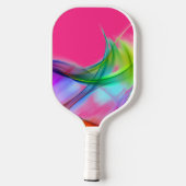 Neonregenboog Abstract op roze Pickleball Paddle (Achterkant)