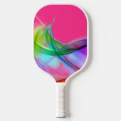 Neonregenboog Abstract op roze Pickleball Paddle (Voorkant)