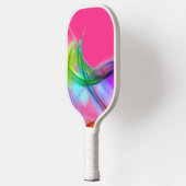 Neonregenboog Abstract op roze Pickleball Paddle (Links)