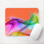 Neonregenboog Abstract op Sinaasappel Muismat (Met muis)