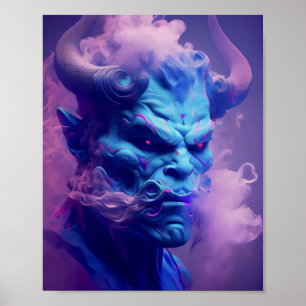 neonrook demon ziel schedel poster