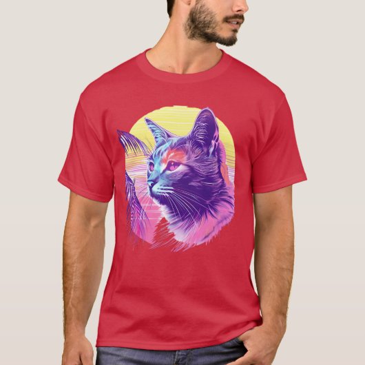 Neonropical 80s Cat friends T-shirt (Voorkant)