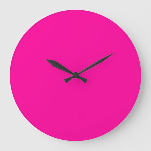 Neonroze effen kleur grote klok (Voorkant)