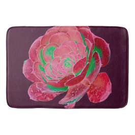 Neonroze en groene vetplantroos badmat