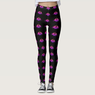 Neonroze en paarse Monarch is overal te vinden Leggings