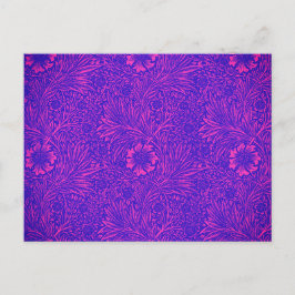  neonroze felblauw bloemmotief briefkaart