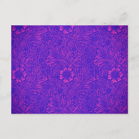 neonroze felblauw bloemmotief briefkaart (Voorkant)