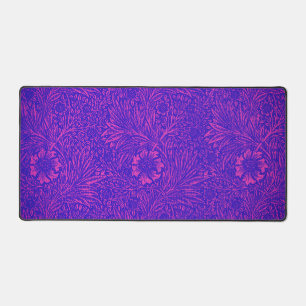 neonroze felblauw bloemmotief bureaumat