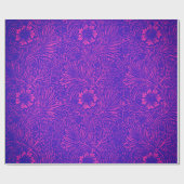  neonroze felblauw bloemmotief cadeaupapier (Vlak)