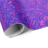  neonroze felblauw bloemmotief cadeaupapier (Rol Hoek)