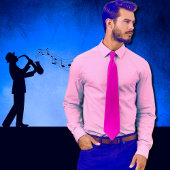 neonroze vaste kleur stropdas