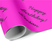 Neonroze verpakkingspapier |  tekst cadeaupapier (Rol Hoek)