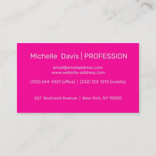 neonroze - voeg uw logo visitekaartje toe (Achterkant)