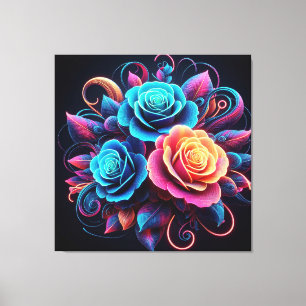 Neonrozen Canvas Afdruk