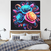 Neonrozen Canvas Afdruk (Insitu (Slaapkamer))