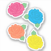 Neonrozen Contourstickers Sticker (Voorkant)