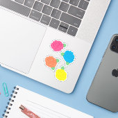 Neonrozen Contourstickers Sticker (Laptop met iPhone)