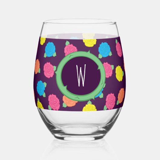 Neonrozen Wijnglas Zonder Voet (Voorkant)